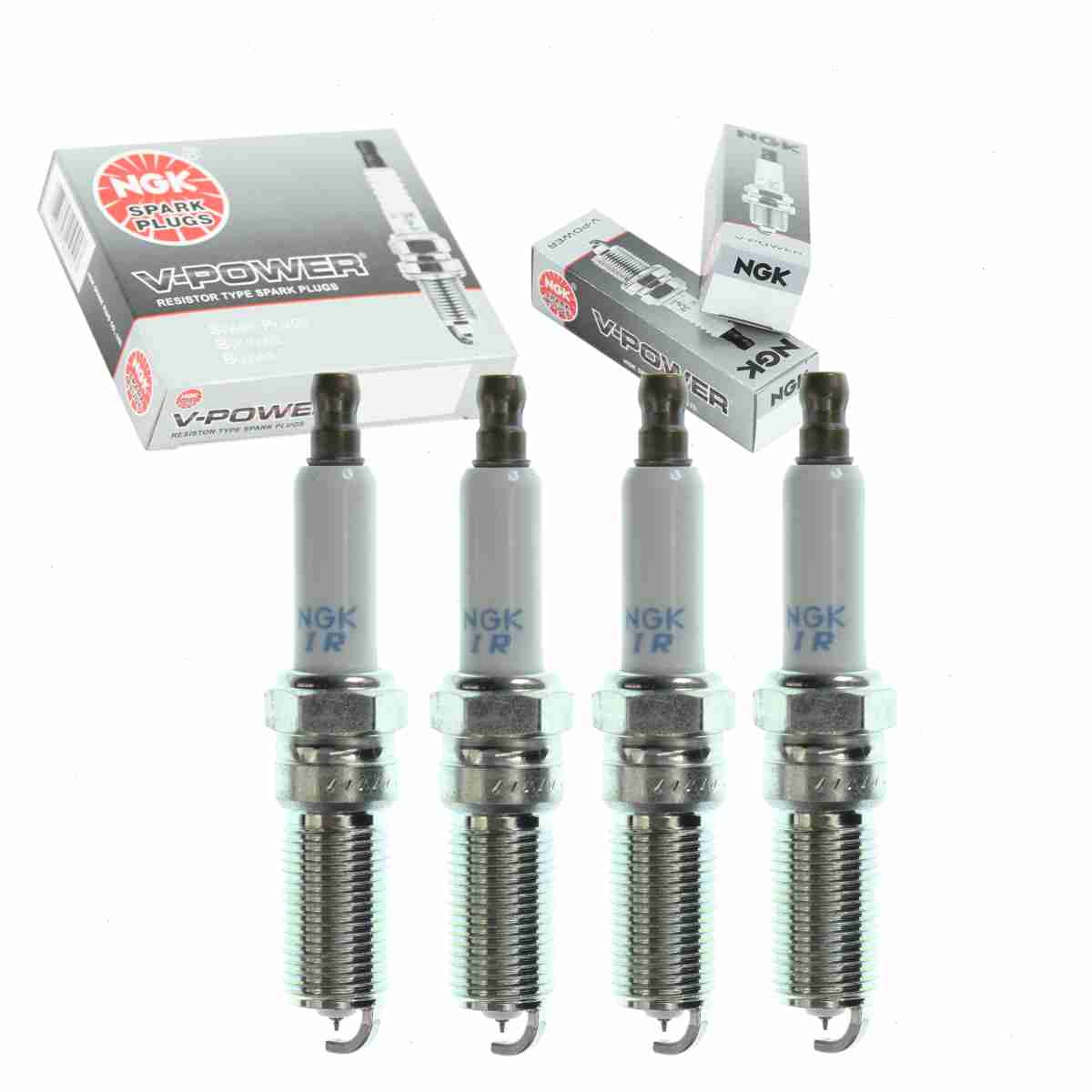 4 pc NGK 4306 V-Power Spark Plugs for 470 470CC 7570 7570-2 E3.74 RE14MCC5 Ignition Wire Secondary Fits select: 2008 ,2011 JEEP WRANGLER UNLIMITED