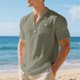 thumbnail image 1 of Ceisia Men's Slim Fit Short Sleeve Henley Shirt with Chest Pocket Casual Summer Top Army Green M Gifts, 1 of 9