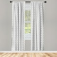 thumbnail image 3 of Ambesonne Geometric Curtains, Dotted Modern Flowers, Pair of 28"x63", Grey and White, 3 of 5