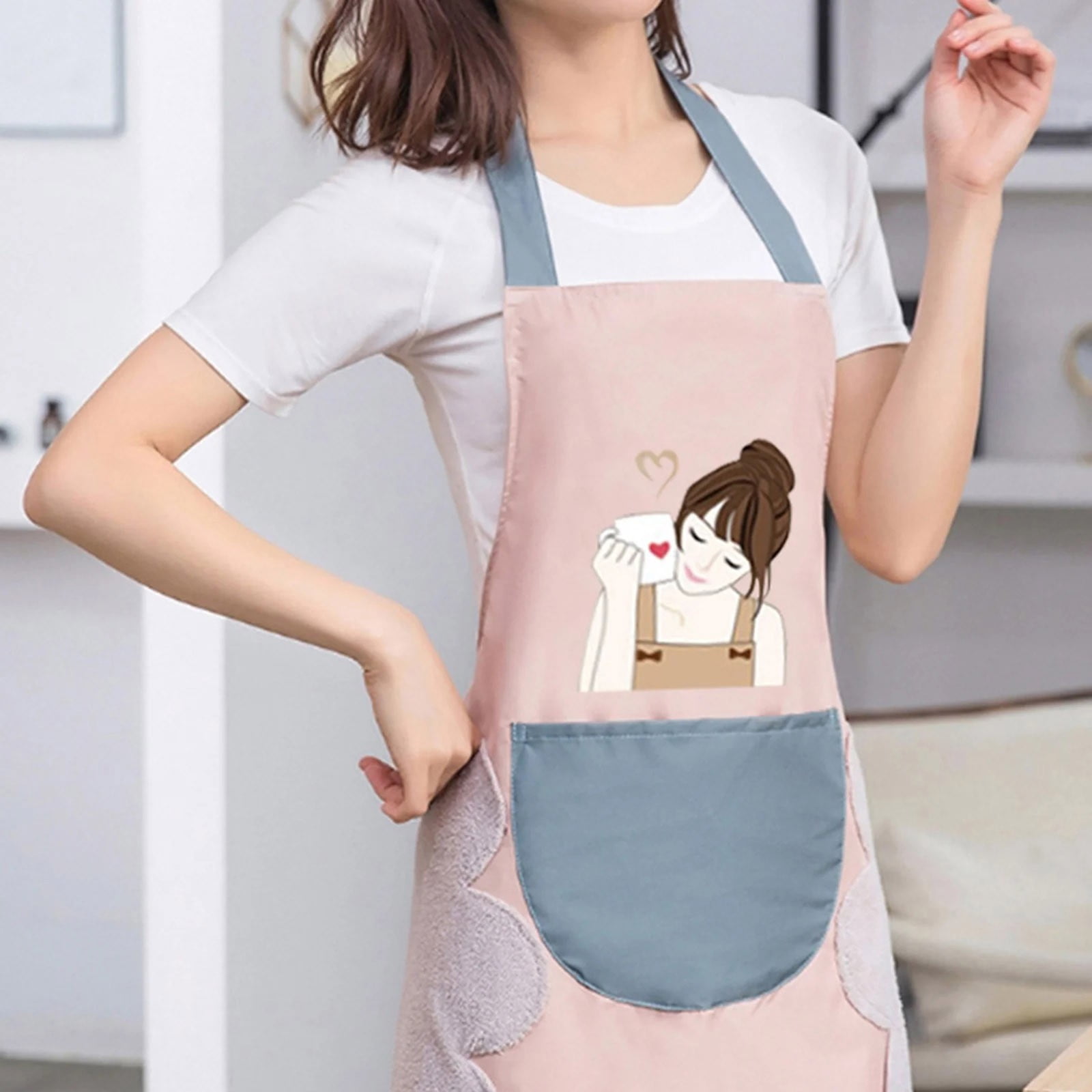 Huayishang Apron Sleeve Kitchen Apron PVC And Oil Proof Home Apron Anti And  Hand Wipeable Coverall. Cooking Work Clothes For Couples. - Walmart.ca