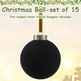 thumbnail image 3 of 15 Pcs Velvet Christmas Balls Bulk Flocked Christmas Tree Ball Ornaments Plastic Xmas Decorative Hanging Ornaments, 3 of 6