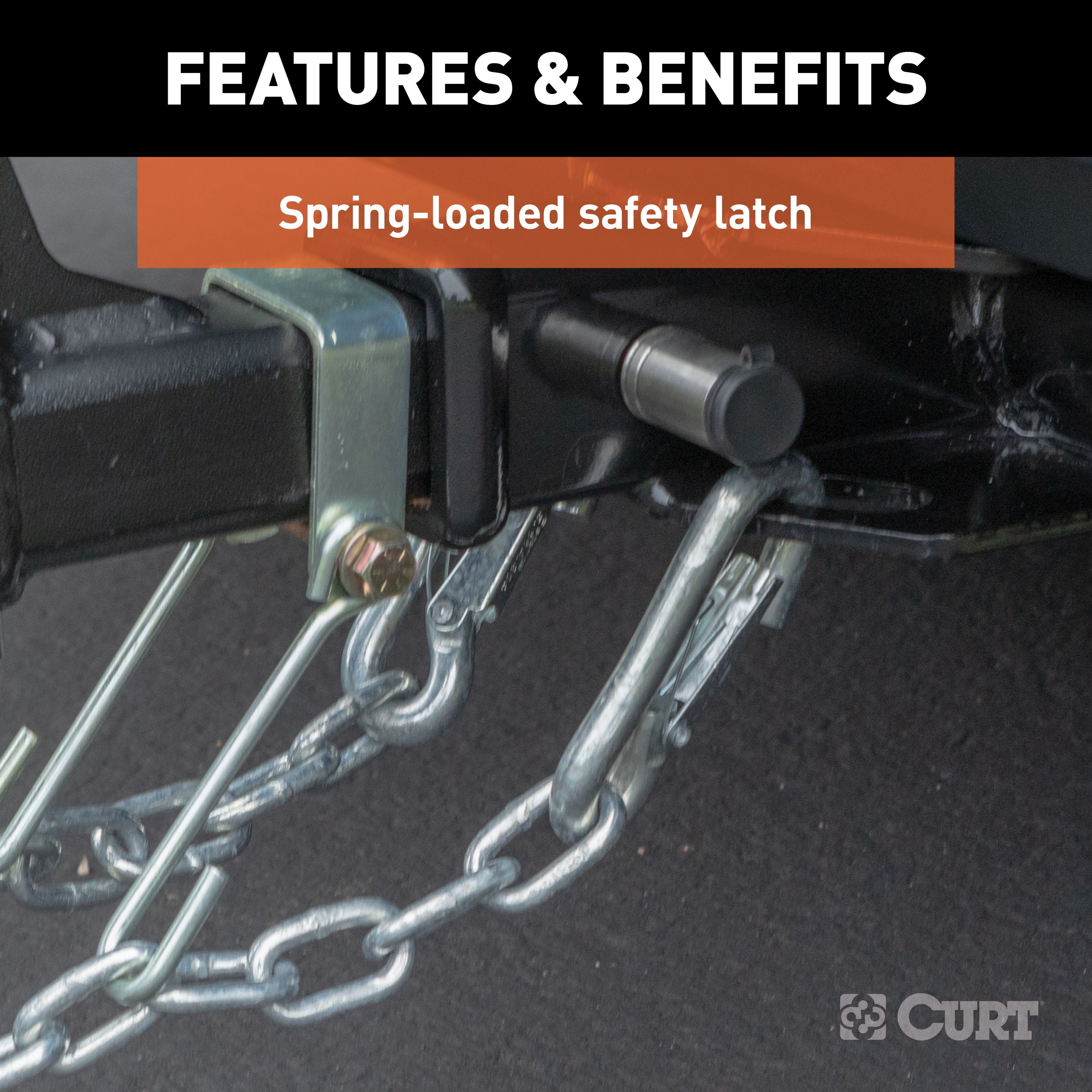 CURT 81261 Snap Hook Trailer Safety Chain Hook Carabiner Clip, 3/8-Inch  Diameter, 2,000 lbs - Walmart.com