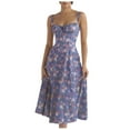 thumbnail image 2 of Elvqul Dresses for Women Round Neck Plus Size Print Sleeveless Maxi Navy Vacation Dresses, 2 of 4