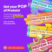 Protein Pop - Ready to Drink Clear Protein Shakes, 22g of Protein - Whey Protein Isolate Non-Carbonated - Zero Sugar (Variety Pack - 12 fl oz, 4 cans)