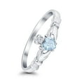 thumbnail image 2 of Claddagh Heart Promise Ring Aquamarine CZ 925 Sterling Silver Size 8, 2 of 7