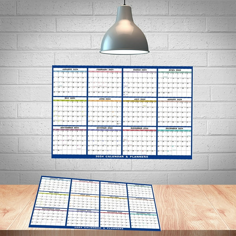 2024 Single English Wall Hanging Double Sided Adhesive Erasable Calendar -  Walmart.com