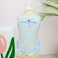 thumbnail image 3 of CBFFDC Robe pour Chiot Confortable Douce Col Carré Sans Manches Imprimé à Carreaux Nœud Papillon pour Chiot, 3 of 5