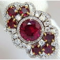 thumbnail image 4 of GIA Certified 8.03CT NATURAL TOURMALINE RUBELLITE RUBY DIAMOND CLUSTER RING, 4 of 10
