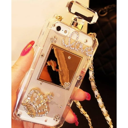 - iPhone 8 Plus Case, iPhone 7 Plus Diamond Perfume Bottle Case,HJ Wireless Luxury Elegant Diamond Perfume Bottle Crystal Rhinestone Crown Cover Case For iPhone 8 Plus Case, iPhone 7 Plus with String(Wh