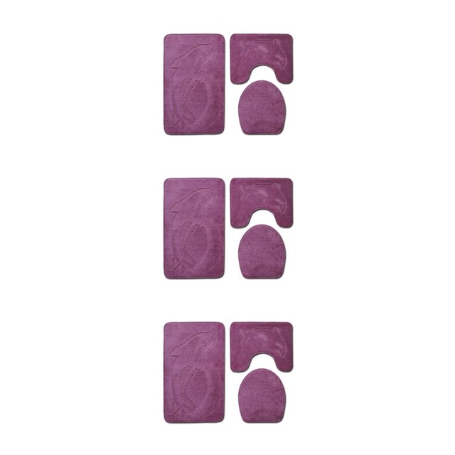 Decodeary 3pcs/set Absorbent Bath Rug Set Bathroom Dry And Fresh Easy To Install Anti-slip Polyester Non-Slip Chenille Bath Rug PJ210906-A001 3Set