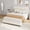 Beige, variant on Grey King Upholstered Bed Frame with Headboard, Heavy-Duty Platform Bed Frame with Strong Wood Slats, No Box Spring Needed/Easy Assembly/Noise Free