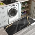 thumbnail image 3 of Black Gold Marble Pattern Kitchen Rug Mat,Kitchen Runner Rugs Non Skid Washable,Decorative Kitchen Floor Mats for Kitchen,Sink,Laundry,17"x47.2", 3 of 7
