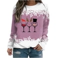thumbnail image 1 of Hauts pour Femmes sharpies en Liquidation, T-Shirt Ample Imprimé d'Hiver pour Femmes, Blouse à Manches Longues, Hauts Décontractés à Col Rond, 1 of 1