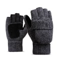 thumbnail image 1 of Gants Tricotés d'Hiver Sans Doigts Isolation Mitaines Chaudes Rabat Unisexe, Gris Foncé, 1 of 4