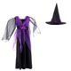 thumbnail image 2 of 1 set Kids Halloween Theme Cosplay Trajes de bruja con sombrero Vestido para niños, 2 of 5