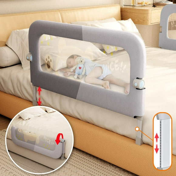 Barandilla de protección de cama Abdtech para niños pequeños, elevadora plegable, 120 cm