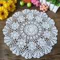 thumbnail image 1 of 2 pcs 100% Cotton Handmade Crochet Round Doilies Lace Doily Tablecloth Doilies Lace Placemats,White,15 Inch, 1 of 6
