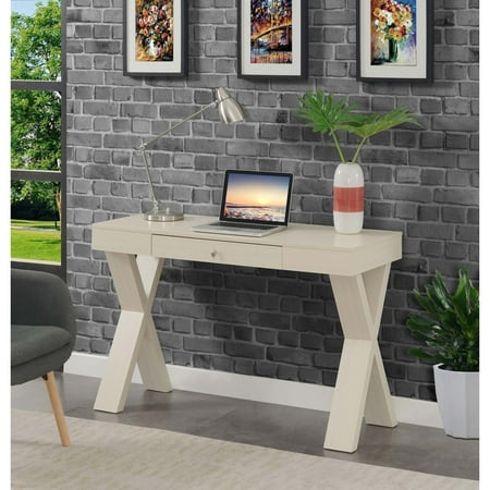 UPC: 0095285432554 | Convenience Concepts Newport 1 Drawer Desk  Ivory
