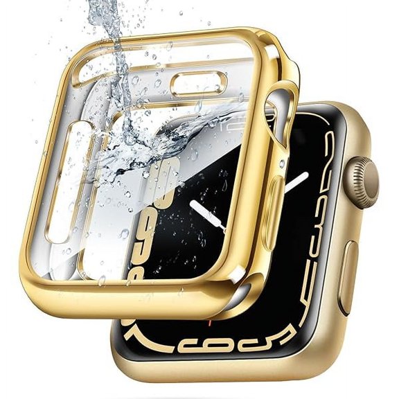 lulufa 44mm Cover Soft TPU Anti-Scratch Lightweight 44mm Iwatch Case All-Around Screen Protector, Optional Cases Compatible with Apple Watch Series 10/9/8/7/6/SE/SE2/5/4/3/2/1 -Gold