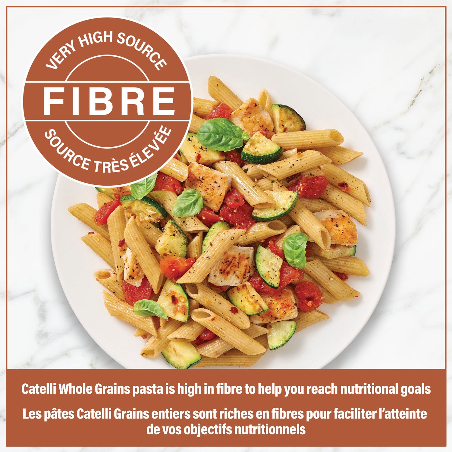 Catelli Whole Grains, Penne Rigate Pasta