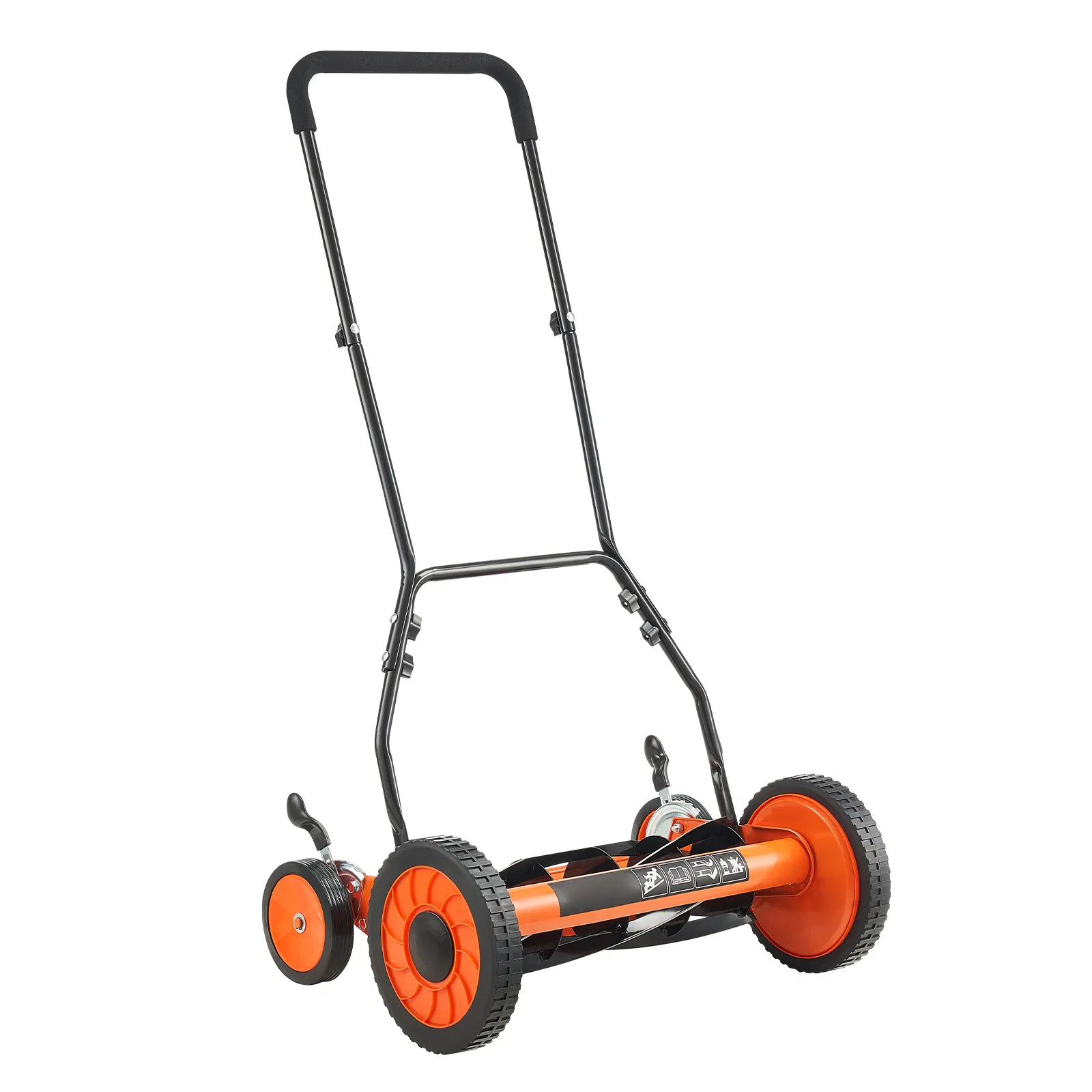 18-Inch 5-Blade Manual Push Reel Lawn Mower with Grass Catcher, Adjustable Cutting Height Walk-Behind Mower