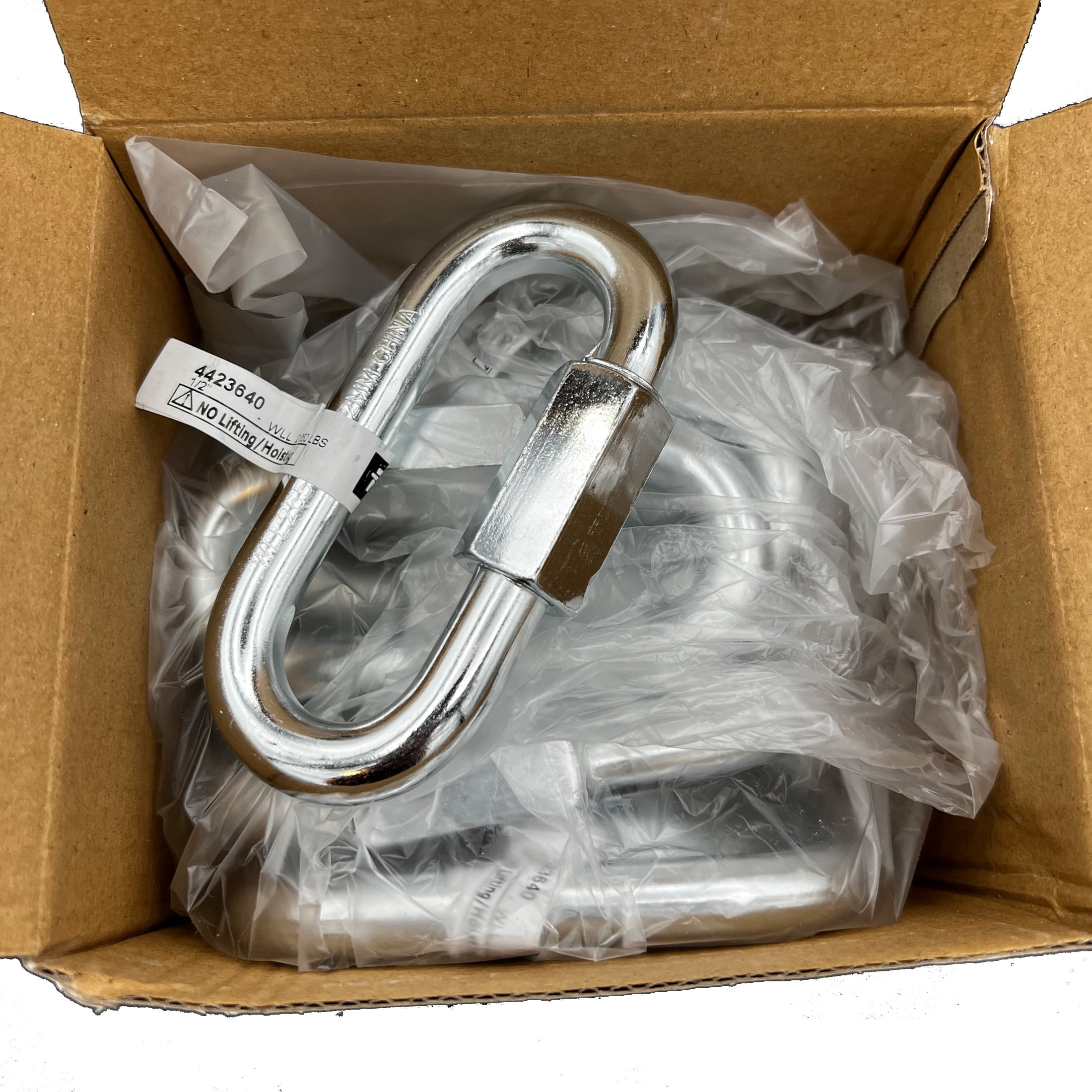 1/2" Quick Link, 10 Piece, Zinc, UPC Tagged, Peerless Chain #4423640