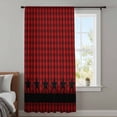 thumbnail image 4 of Red Black Plaid Sheer Curtains 63 Inches Long, Country Vintage Star Abstract Gingham Light Filering Curtains, Breathable Simi Curtain Privacy Drapes for Living Room Bedroom Window Treatment, 4 of 9