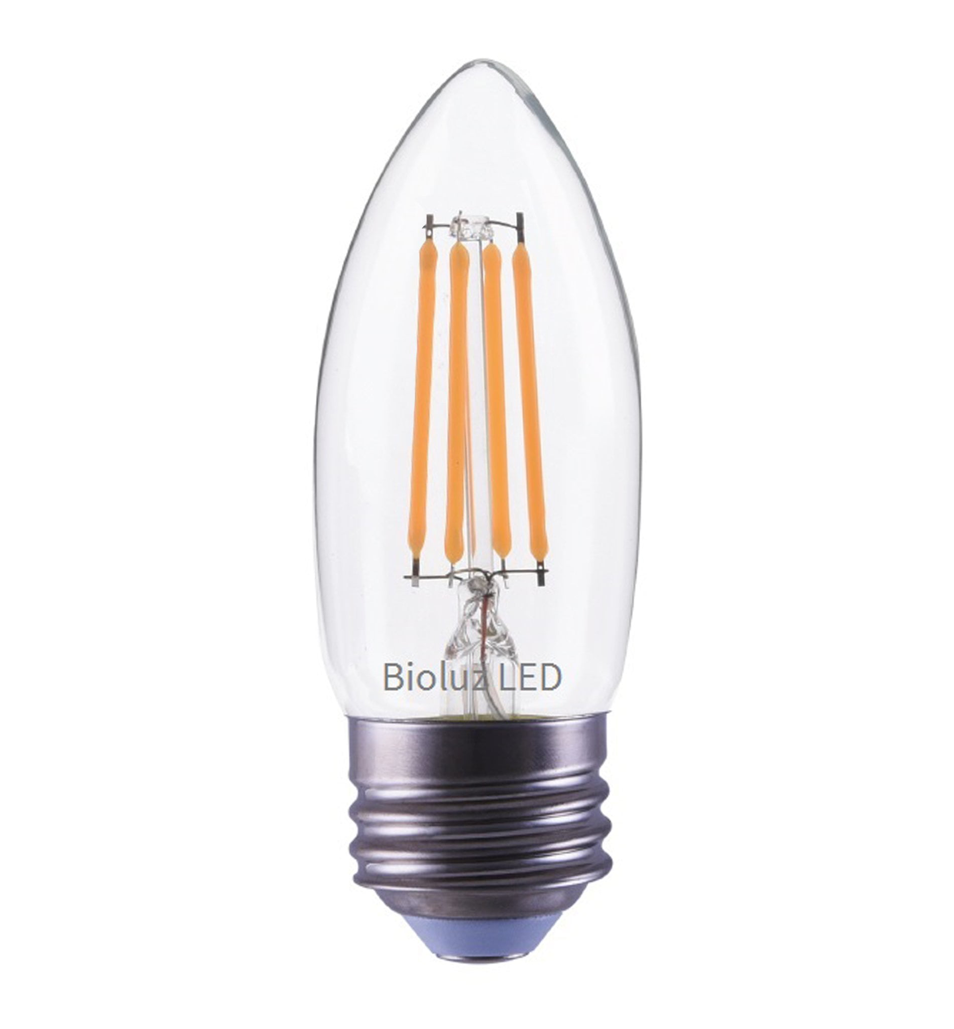 (6 Pack) Bioluz LED 60 Watt Candelabra Bulbs Medium Base, Candelabra