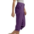 thumbnail image 4 of XAOFW Capri Pants For Women Casual Solid Color Straight Leg Cargo Pants With Button Front For Summer Comfort And Daily Wear Comfortable Bottom XL, 4 of 7