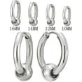 thumbnail image 2 of Laklulu - Pendientes de aro con bisagras y cuentas circulares de acero inoxidable para hombres y mujeres, 2 unidades, 2 of 5