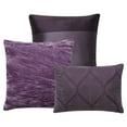 thumbnail image 6 of Mainstays Hudson 7-Piece Plum/Black Striped Polyester Comforter Set, King, 6 of 9