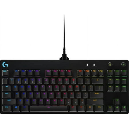 Used Logitech G Pro TKL Mechanical Wired Gaming Keyboard GX Blue Clicky Switch and LIGHTSYNC RGB Backlit