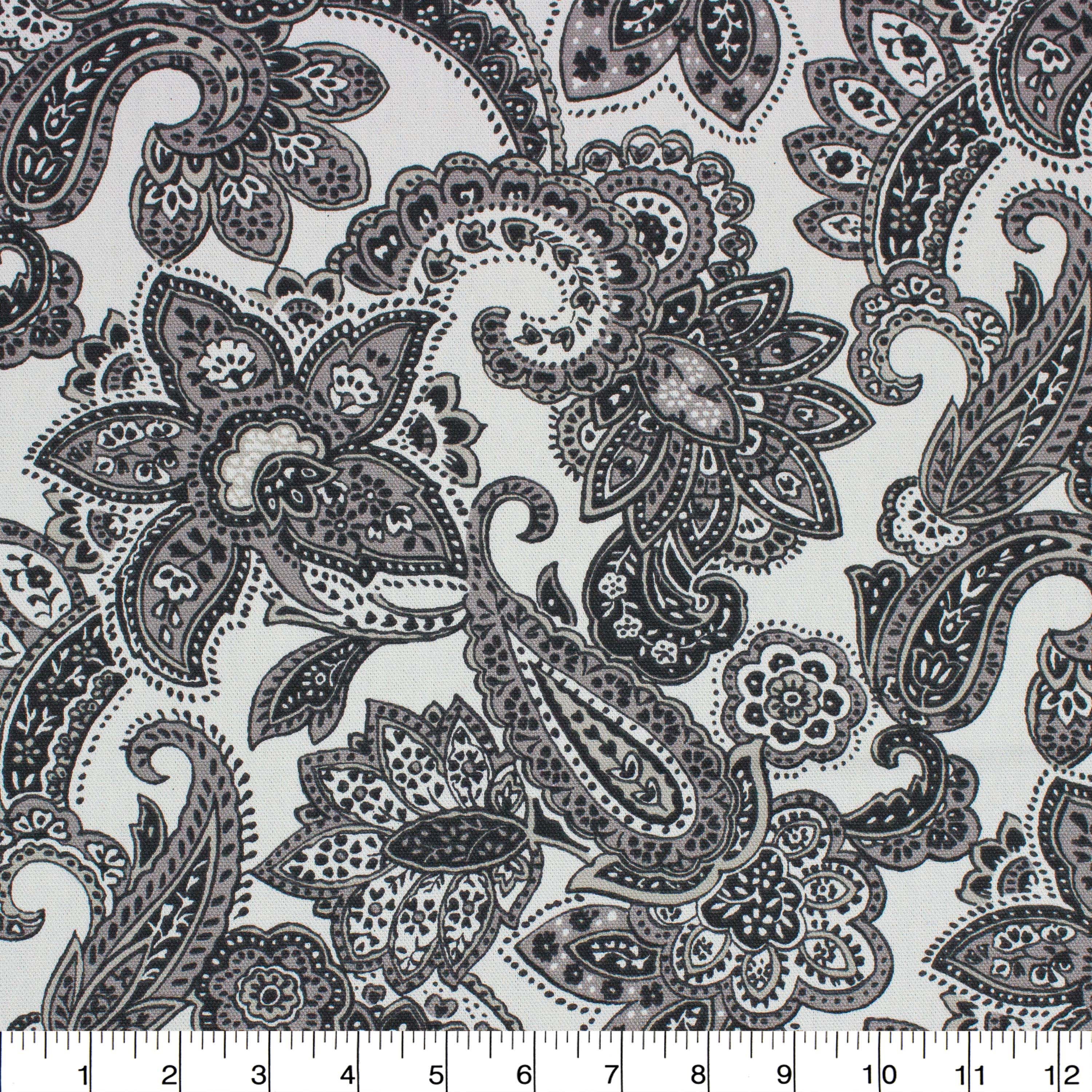 (2 pack) Better Homes & Gardens 100% Cotton Paisley Jacobean Grey, 2 Yard Precut Fabric