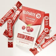 Elovate 15 Glucose Powder Doypacks - Alternative to Glucose Tablets - Fast Acting with Black Cherry - (Pack of 12)