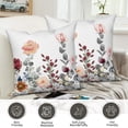 thumbnail image 5 of Spring Floral Pillow Covers 16x16 Set of 2, Green Leaf Throw Pillow Covers Eucalyptus Leaves Flower Watercolor Pillowcase Farmhouse Decorative Cushion Case for Home Outdoor Yard, 5 of 5