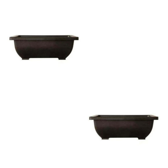 QualitChoice 1/2/3/5 Plant Pots Bonsai Flower Succulent Nursery Basin Imitation Purple Sand Rectangle Vase Balcony Planting Pot Supplies 26.00*19.00*8.00cm 2PCS