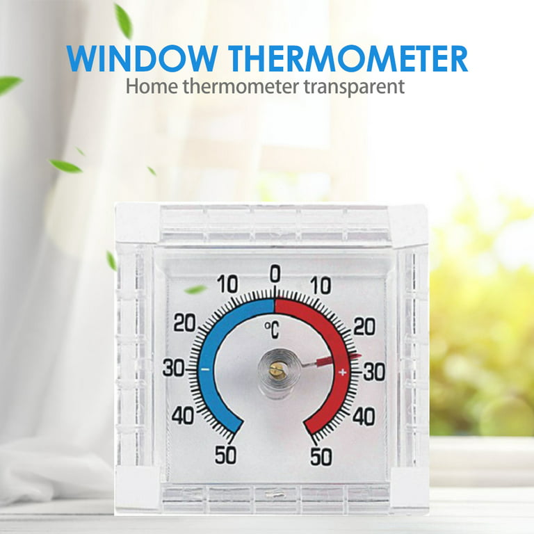 1pc Window Thermometer Square Plastic Thermometer Pointer Style