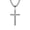 Silver no chain, variant on Unisex Stainless Steel Simple Hip Hop Classic Rhinestones Inlay Cross Pendant Amulet Necklace Statement Religious Jewelry Silver No Chain