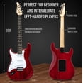 thumbnail image 4 of Guitarra eléctrica LyxPro Left Hand 39" con kit de inicio roja, 4 of 7
