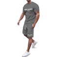 thumbnail image 1 of WILLBEST Conjunto de Dos Piezas de Camiseta y Pantalón Corto de Manga Corta para Hombre, con Camisa y Pantalón Corto 1729, 1 of 2