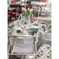thumbnail image 5 of Outdoor Tablecloth with Umbrella Hole for Patio/Picnic/Party/Camping, Watercolor Flowers Waterproof Table Cloth Round Cover Washable, Green Floral Leaves Retro Rustic Beige (Dia 60"), 5 of 9