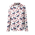 thumbnail image 4 of vigerkar Womens Long Sleeve Button Down Shirts Collared Tops Dressy Casual Patriotic Printed Blouses Shirt (White, XL), 4 of 5