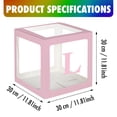 thumbnail image 3 of Cheinxy 4 Pieces Love Transparent Balloons Boxes with Letters,Valentine’s Day Decorations Balloons Boxes for Anniversary Wedding Engagement Wedding, Bridal Shower, Birthday Party (Pink), 3 of 7