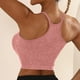 thumbnail image 5 of Brasier Mujer Sujetadores Deportivos de Tela de Mantequilla para Mujer, de Punto, Acolchados, Push up, Cómodos, Espalda Cruzada, Tirantes Finos, para Entrenamiento, Yoga, Gimnasio, Fitness Grande, 5 of 6