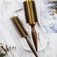 thumbnail image 2 of Straight Twill Hair Comb Natural Boar Bristle Rolling Brush Round Blowing Curling DIY Hairdressing Styling Tool, 2 of 6