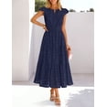 thumbnail image 4 of Merokeety Womens Summer Dresses Lace Eyelet Boho Flowy Maxi Beach Vacation Dress Navy m, 4 of 5
