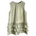 thumbnail image 1 of Robes pour Filles en Bas Âge, Gilet en Lin et Dentelle, Sans Manches, Col Rond, Couleur Unie, Mode Princesse, Coupe Classique, Robe Fille 5-6 Ans, 1 of 8