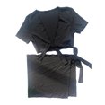 thumbnail image 5 of Franhais 4 Pcs Women Bathing Suits, Adults Tie-up Padded Solid Color Halter Bra + Crop Tops + Sarong + Thong, 5 of 8