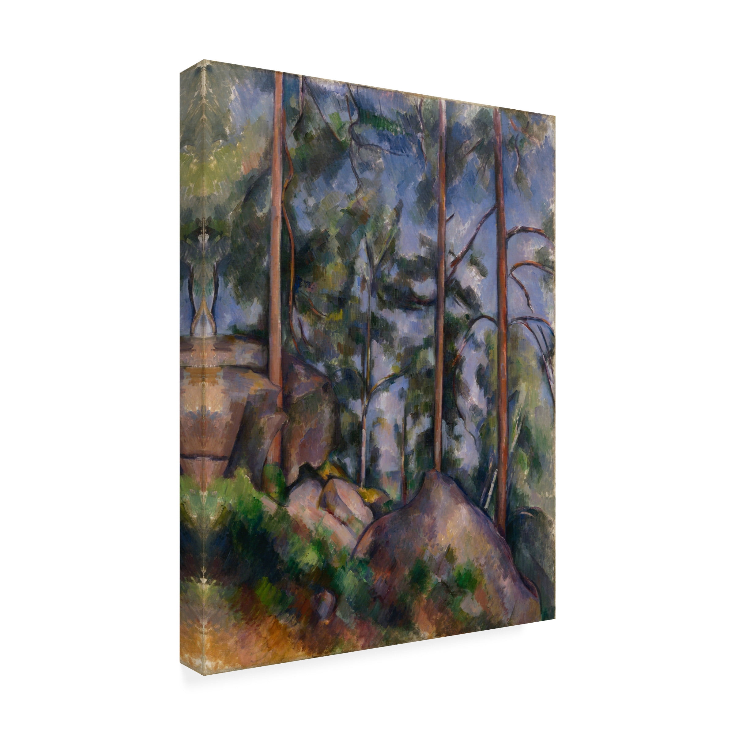 Cezanne 'pines and rocks' Canvas Art