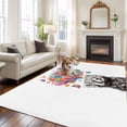 thumbnail image 2 of Funny Raccoon Area Rugs 5'x7', Washable Small Throw Rugs for Laundry Room Playroom, Modern Abstract Art Colorful Clouds Indoor Outdoor Rug Non-Slip Low Pile Carpet Runner Reversible Floor Mats, 2 of 8